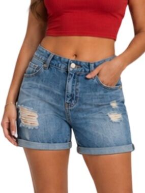NEW Tinsel Denim Boyfriend Distressed Shorts 9 NWT